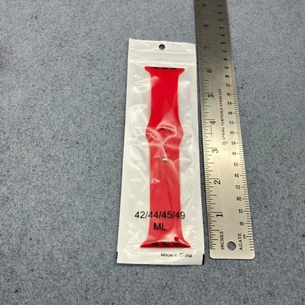 New Silicone Watch Band 42/44/45/46/49mm ML Rose Red Replacement Strap Unisex